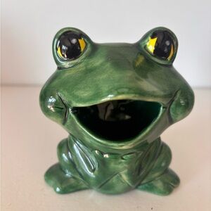 1970s Ceramic Frog Vase